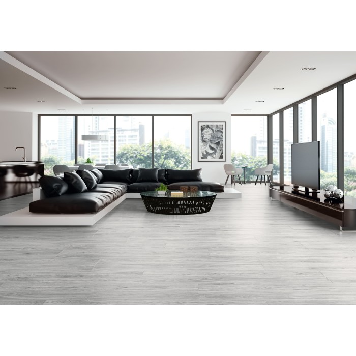 Benafi Blanco 23.3x120 cm Floor & Wall Wood Effect Tile