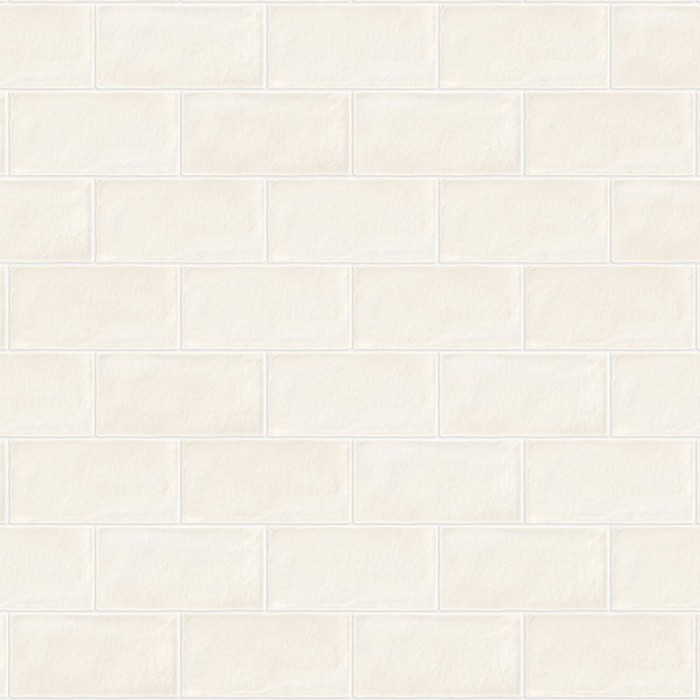 Handmade Rustic  White Glossy 7.5x15 cm Wall Tile