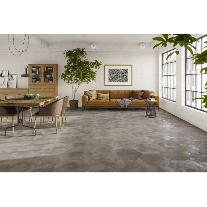 Hex Imperia Charcoal 56x48.5 cm Floor & Wall Tile